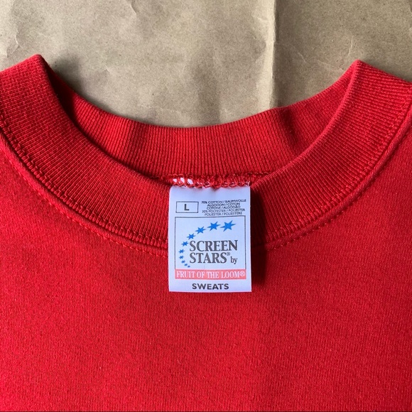 Vintage Ireland Sweatshirt Screen Stars Tag Medium Large Red - Picture 3 of 7